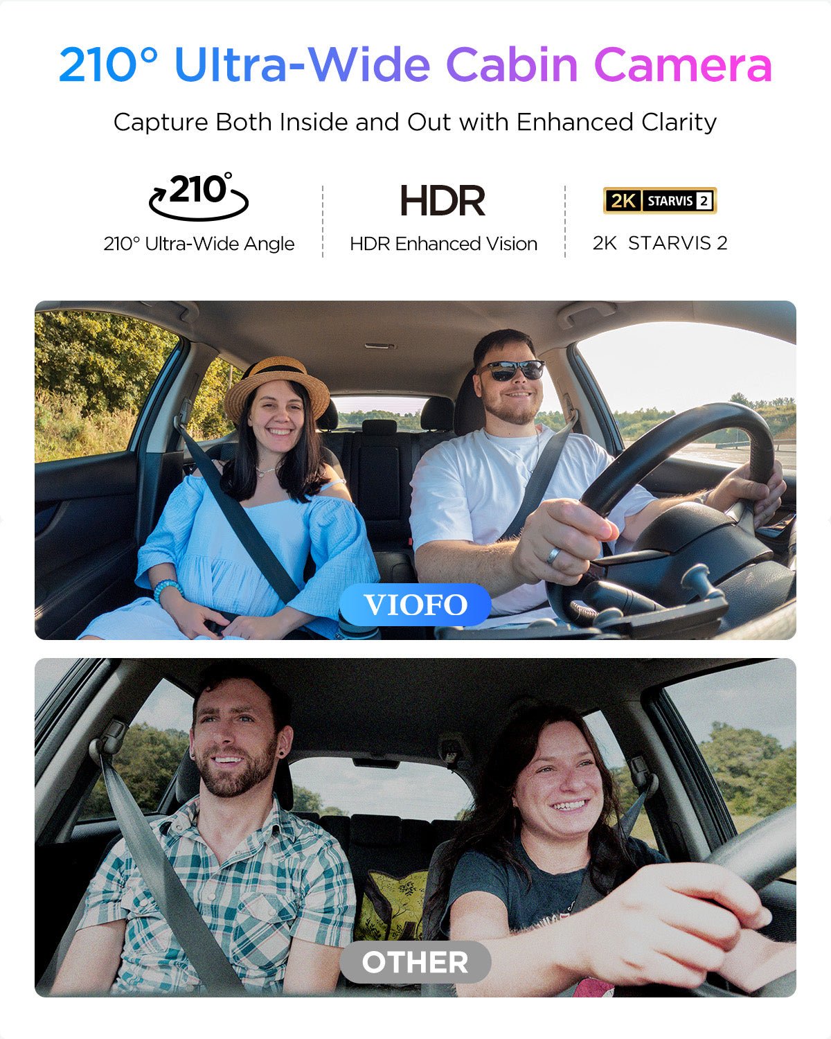 VIOFO A329S 3CH First 4K 30FPS Front+2K Wide 210° FOV Fisheye Cabin+2K Rear Dash Cam with STARVIS 2 Sensor 3-Channel HDR