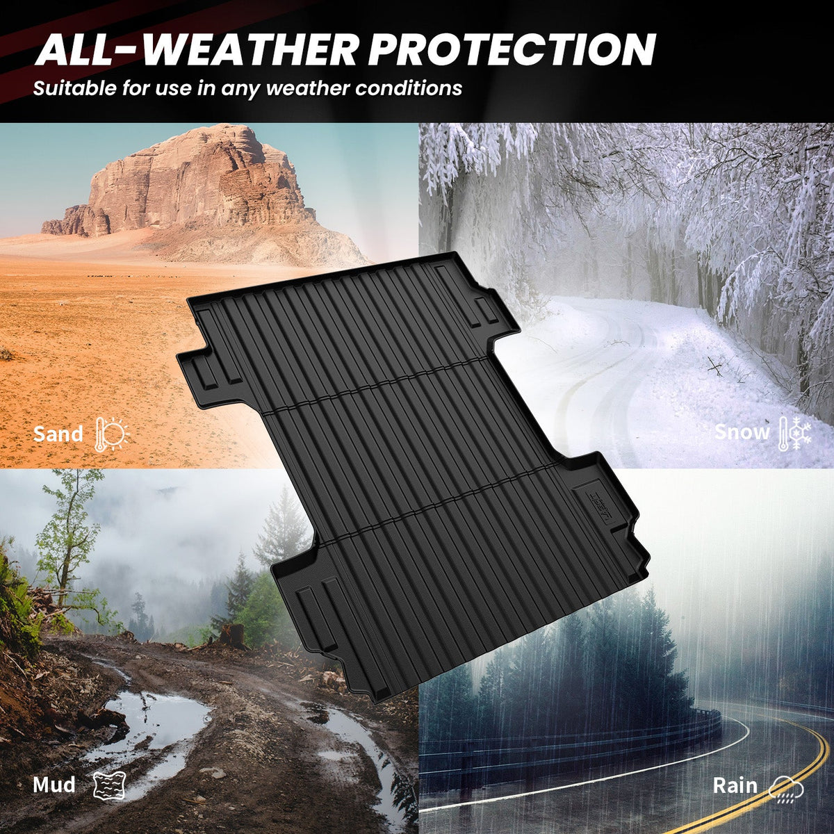 LASFIT Fit for 2020-2027 Chevrolet Silverado 2500HD 3500HD 6.8FT Bed Mat or Tailgate Mat, Not for 5th Wheel Package