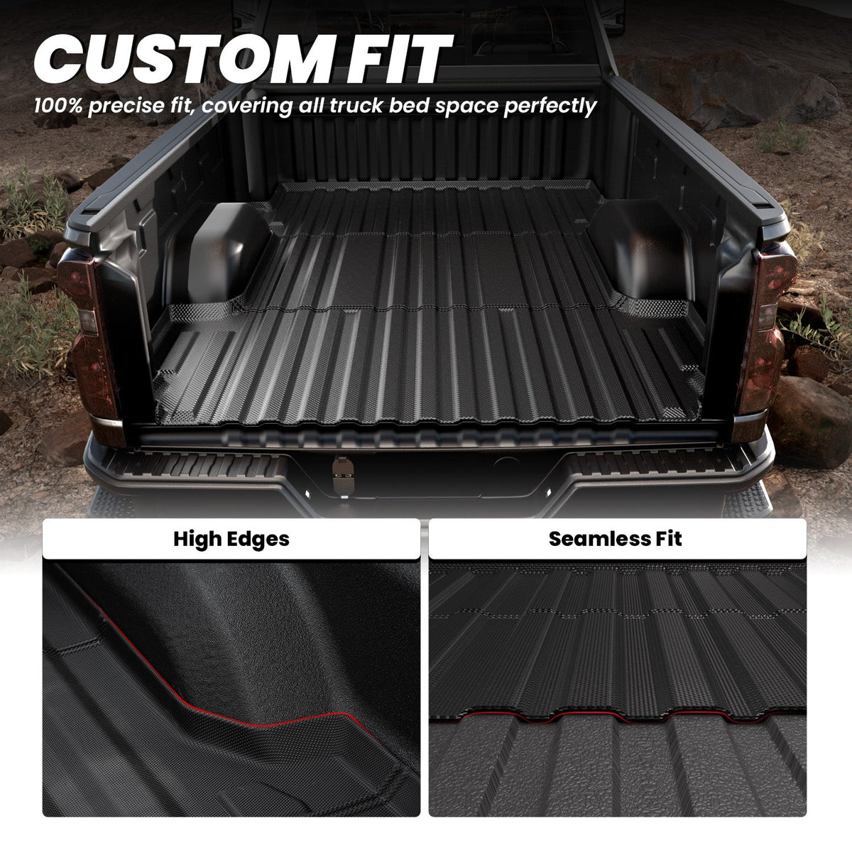 LASFIT Fit for 2020-2027 Chevrolet Silverado 2500HD 3500HD 6.8FT Bed Mat or Tailgate Mat, Not for 5th Wheel Package